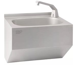 AZP BRNO umývadlo 44 cm, so senzorovou batériou na jednu vodu, s prietokovým ohrievačom, napájanie zo siete, nerez