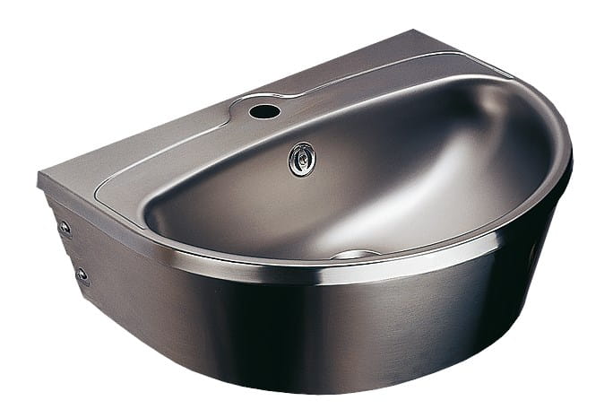 SANELA umývadlo 56 cm, s otvorom pre batériu a prepadom, nerez 