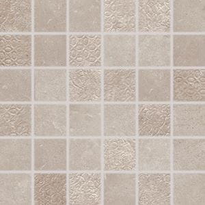 RAKO LIMESTONE mozaika 30x30(5x5) cm, lepená na sieti, mat-lesk reliéf, béžovošedá
