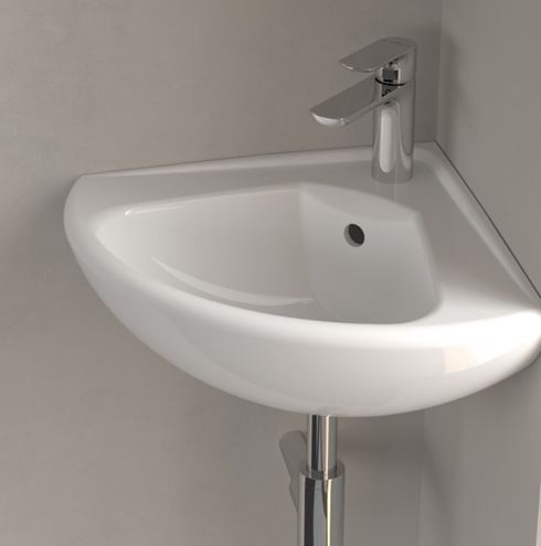 VILLEROY & BOCH O.NOVO umývadlo rohové 41,5 cm, s otvorom pre batériu a prepadom 73274001 Obrázek - fotka