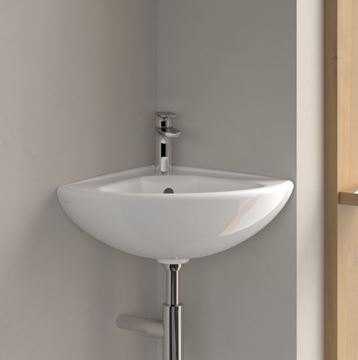 VILLEROY & BOCH O.NOVO umývadlo rohové 41,5 cm, s otvorom pre batériu a prepadom 73274001 Obrázek - fotka
