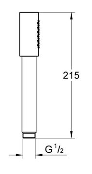 GROHE SENA STICK ručná sprcha 215 mm, chróm 28034000 Technický nákres