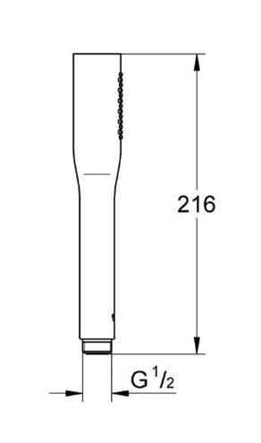 GROHE EUPHORIA COSMOPOLITAN ručná sprcha 216 mm, chróm 27367000 Technický nákres