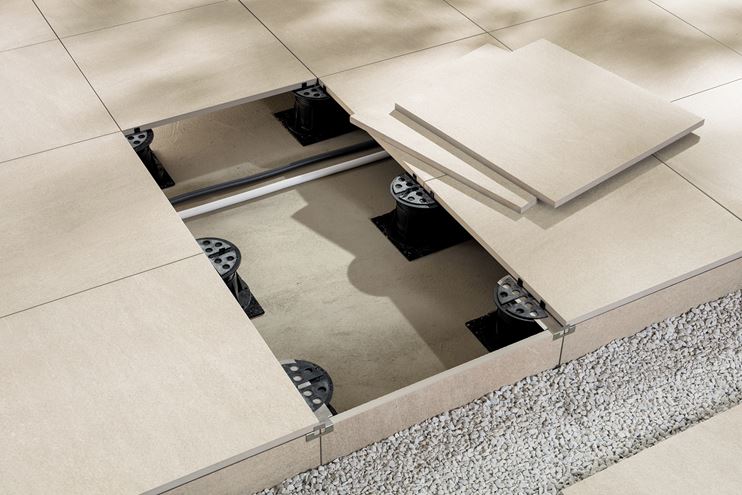 RAKO QUARZIT OUTDOOR dlažba 60x60x2 cm, mat reliéf, béžová DAR66735 Obrázek - fotka