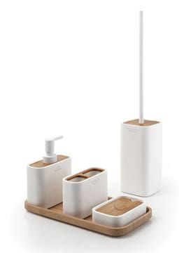 GEDY NINFEA WC kefa, na postavenie, polyresin, biela/bambus 133302 Obrázek - fotka