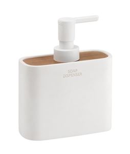 GEDY NINFEA dávkovač tekutého mydla 300 ml, polyresin, biela/bambus