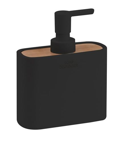 GEDY NINFEA dávkovač tekutého mydla 300 ml, polyresin, čierna/bambus 138014 Obrázek - Hlavní obrázek