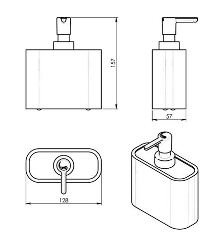 GEDY NINFEA dávkovač tekutého mydla 300 ml, polyresin, čierna/bambus 138014 Technický nákres