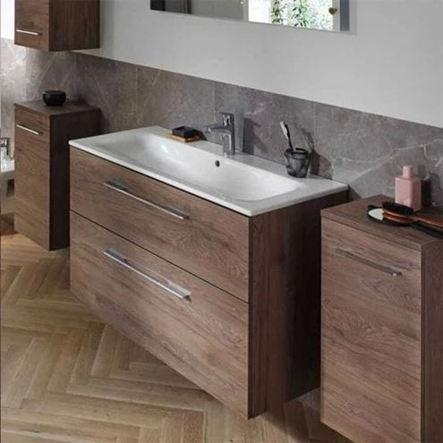 GEBERIT SELNOVA SQUARE skrinka s umývadlom 100x48x65,2 cm, 2 zásuvky, orech hickory 501.246.00.1 Obrázek - fotka