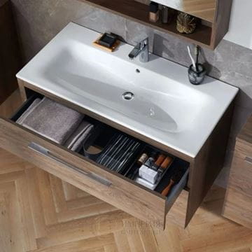 GEBERIT SELNOVA SQUARE skrinka s umývadlom 100x48x65,2 cm, 2 zásuvky, orech hickory 501.246.00.1 Obrázek - fotka