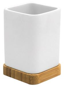 RIDDER AMARA pohárik, polyresin, biela/bambus