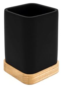 RIDDER AMARA pohárik, polyresin, čierna/bambus