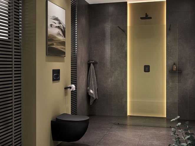 RAVAK UNI CHROME závesné WC, RimOff splachovanie, čierna  X01794 Obrázek - fotka