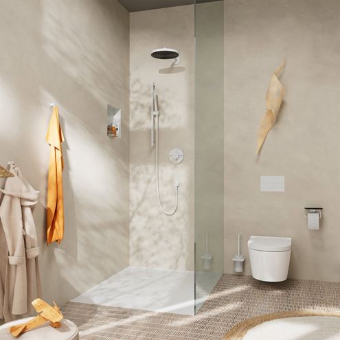 HANSGROHE SHOWERSELECT COMFORT S podomietková termostatická batéria, pre 2 spotrebiče, matná biela 15554700 Obrázek - fotka
