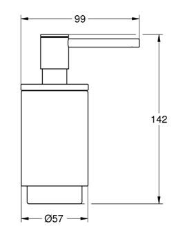 GROHE SELECTION dávkovač tekutého mydla 130 ml, bez držiaka, sklo, brúsený cool sunrise 41028GN0 Technický nákres