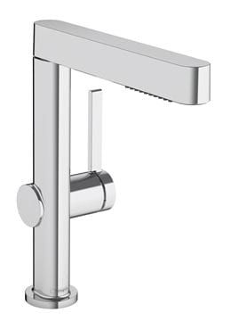 HANSGROHE FINORIS umývadlová stojanková batéria, s vyťahovacou sprškou a odtokovou súpravou, EcoSmart, chróm