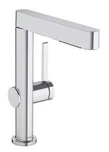 HANSGROHE FINORIS umývadlová stojanková batéria, s vyťahovacou sprškou a odtokovou súpravou, EcoSmart, chróm