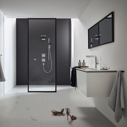HANSGROHE FINORIS umývadlová stojanková batéria, s vyťahovacou sprškou a odtokovou súpravou, EcoSmart, chróm 76063000 Obrázek - fotka