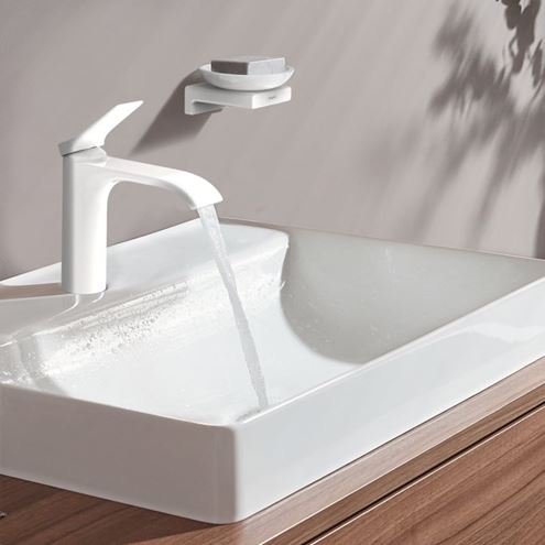 HANSGROHE VIVENIS umývadlová stojanková batéria, s odtokovou súpravou, EcoSmart, matná biela 75020700 Obrázek - fotka