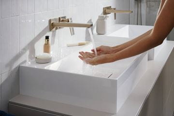 HANSGROHE METROPOL umývadlová podomietková batéria, s odtokovou súpravou, EcoSmart, kartáčovaný bronz 32526140 Obrázek - fotka