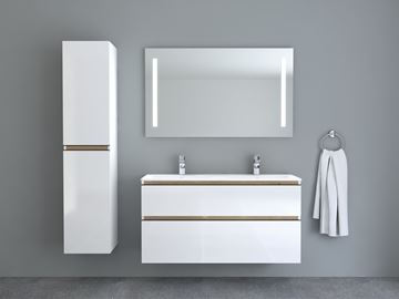 INTEDOOR BARI skrinka pod dvojumývadlo 120x46x61 cm, 2 zásuvky, lesklá biela BA120D2ZA0016 Obrázek - fotka