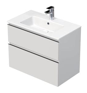 INTEDOOR BARI skrinka pod umývadlo 80x46x61 cm, 2 zásuvky, lesklá biela