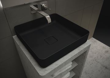 KALDEWEI MIENA 3184 umývadlo na dosku 40 cm, bez prepadu, smaltovaná oceľ, Perl-Effect, čierna 909506003701 Obrázek - fotka