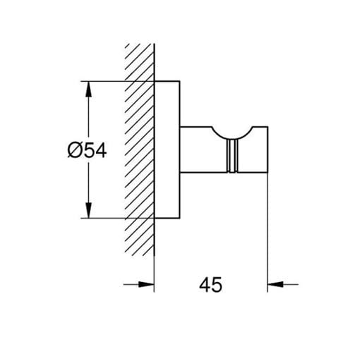 GROHE ESSENTIALS háčik na uterák, hard graphite 40364A01 Technický nákres