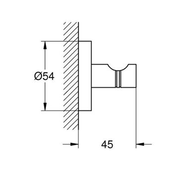 GROHE ESSENTIALS háčik na uterák, hard graphite 40364A01 Technický nákres