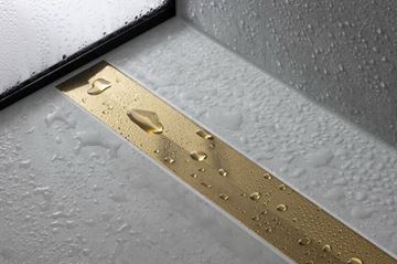 HANSGROHE 700 RAINDRAIN FLEX vrchná sada sprchového žľabu, skracovateľný, na inštaláciu voľne na plochu, leštený vzhľad zlata 56043990 Obrázek - fotka