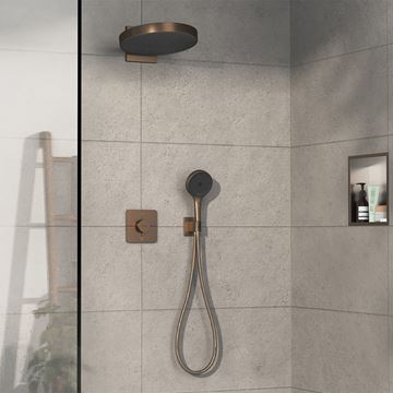 HANSGROHE SHOWER SELECT COMFORT Q podomietková termostatická batéria, pre 2 spotrebiče, brúsený bronz 15583140 Obrázek - fotka