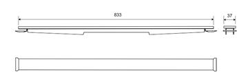 UNIDRAIN HIGHLINE 1920 plný rošt PANEL 833 mm, kartáčovaná nerez oceľ 1920.0900 Technický nákres