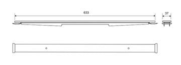 UNIDRAIN HIGHLINE rošt na vloženie dlažby CUSTOM 633 mm, kartáčovaná nerez oceľ 1950.0700 Technický nákres