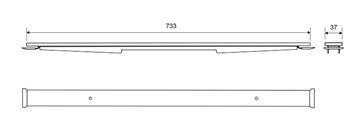 UNIDRAIN HIGHLINE rošt na vloženie dlažby CUSTOM 733 mm, kartáčovaná nerez oceľ 1950.0800 Technický nákres