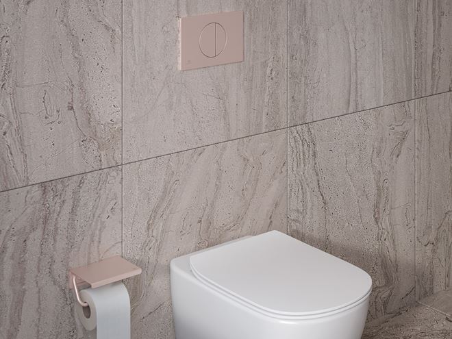 IDEAL STANDARD ALU+ držiak toaletného papiera s poličkou, nástenný, rosé BD592RO Obrázek - fotka