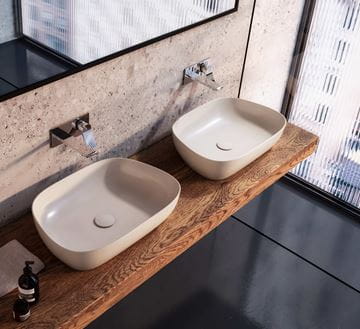 VITRA OUTLINE umývadlová misa 58 cm, bez prepadu, VitrAhygiene, matná béžová 5995B420-0016 Obrázek - fotka