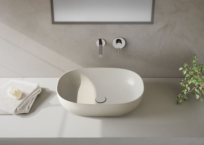 VITRA OUTLINE umývadlová misa 58 cm, bez prepadu, VitrAhygiene, matná béžová 5995B420-0016 Obrázek - fotka