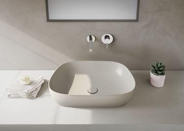VITRA OUTLINE umývadlová misa 61,5 cm, bez prepadu, VitrAhygiene, matná béžová 5993B420-0016 Obrázek - fotka