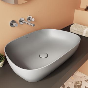 VITRA OUTLINE umývadlová misa 61,5 cm, bez prepadu, VitrAhygiene, matná šedá 5993B476-0016 Obrázek - fotka
