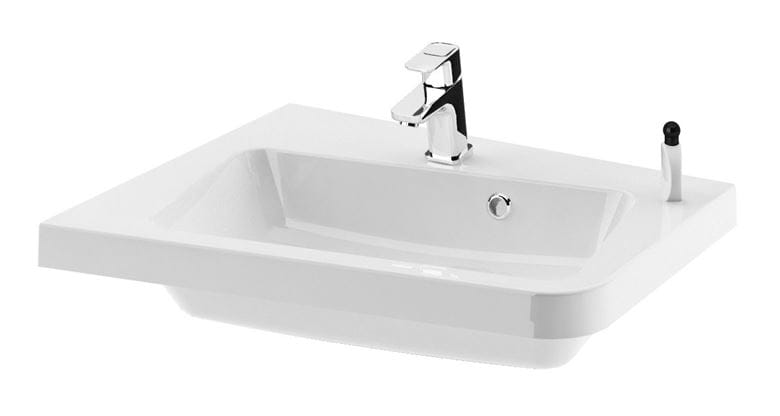 RAVAK 10° umývadlo rohové 65 cm, s otvorom pre batériu a prepadom, liaty mramor XJIL1165000 Obrázek - fotka