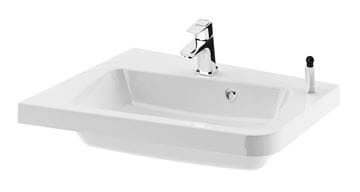 RAVAK 10° umývadlo rohové 65 cm, s otvorom pre batériu a prepadom, liaty mramor XJIL1165000 Obrázek - fotka