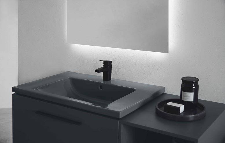IDEAL STANDARD I.LIFE B umývadlo 81 cm, s otvorom pre batériu a prepadom, lesklá šedá T460458 Obrázek - fotka