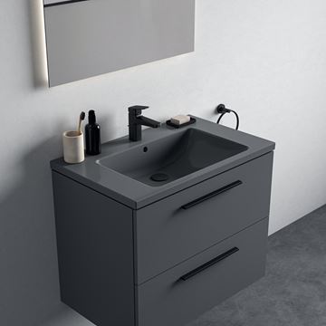 IDEAL STANDARD I.LIFE B umývadlo 81 cm, s otvorom pre batériu a prepadom, lesklá šedá T460458 Obrázek - fotka