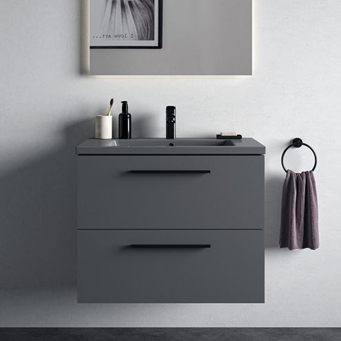 IDEAL STANDARD I.LIFE B umývadlo 81 cm, s otvorom pre batériu a prepadom, lesklá šedá T460458 Obrázek - fotka