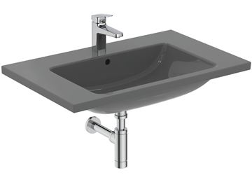 IDEAL STANDARD I.LIFE B umývadlo 81 cm, s otvorom pre batériu a prepadom, lesklá šedá T460458 Obrázek - fotka
