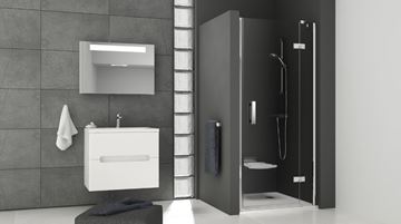 RAVAK SMARTLINE SMSD2 110 B sprchové dvere 110x190 cm, krídlové, pravé, chróm/sklo transparent 0SPDBA00Z1 Obrázek - fotka