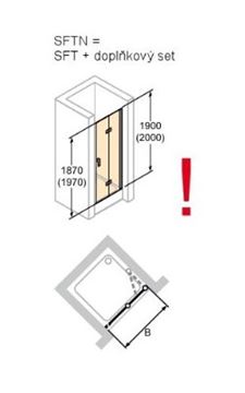HÜPPE DESIGN PURE sprchové dvere 90x200 cm, skladacie, pravé, strieborná matná/sklo číre 8P0916.087.322 Technický nákres