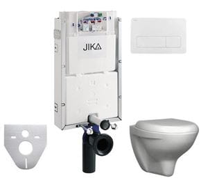 JIKA ENIGMA závesné WC s montážnym prvkom Jika Basic, sedátko, biele tlačidlo