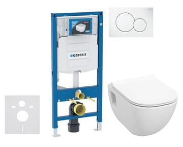 JIKA MIO-N závesné WC s montážnym prvkom DUOFIX, Rimless splachovanie, sedadlo, biele tlačidlo