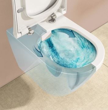 VITRA INTEGRA závesné WC s montážnym prvkom TECEbase, Rim-ex splachovanie, SoftClose sedátko, biele tlačidlo  PT2.TEDF-RSC.W.35 Obrázek - fotka